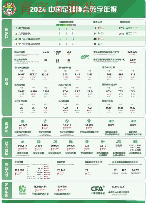 2024年中国足球协会数字年报发布 2024年中国足球协会数字年报发布